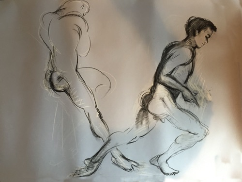 Nude study -
Life drawing in Caran D'Ache oil pencils
(Ref 18) Nude study -
Life drawing in Caran D'Ache oil pencils
(Ref 18)